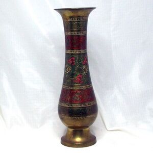 VTG Brass Bud Vase, East Indian